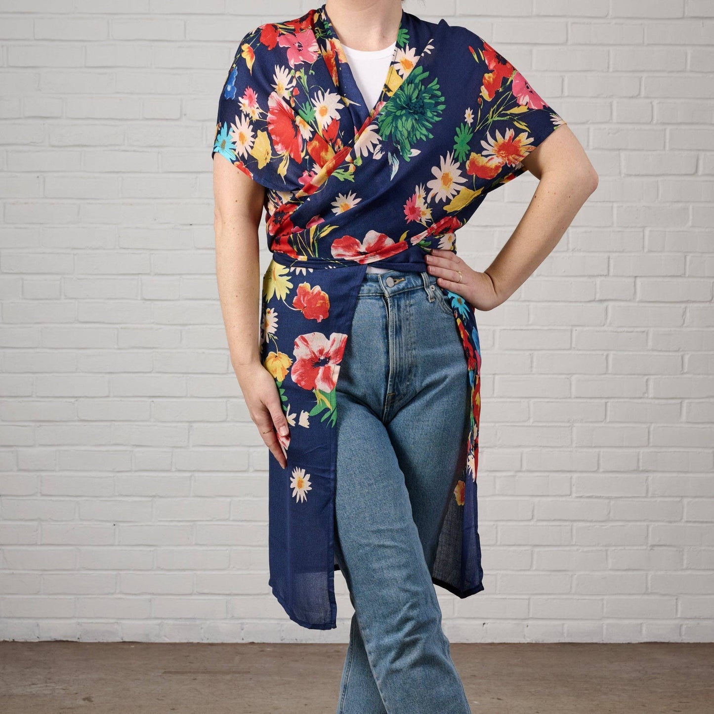 Raseela Blue Floral Modal Topper