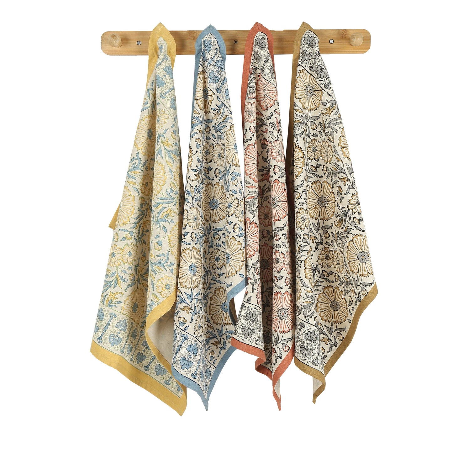 Hand Block Print BLOOM EARTH Cotton Kitchen Towel