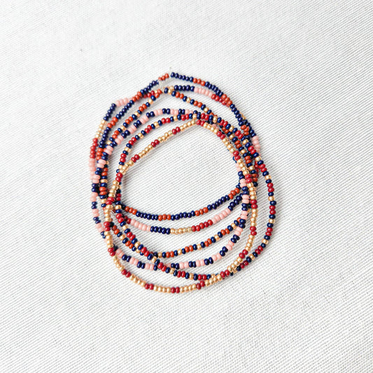 Sangria Seed Bead Bracelet Set