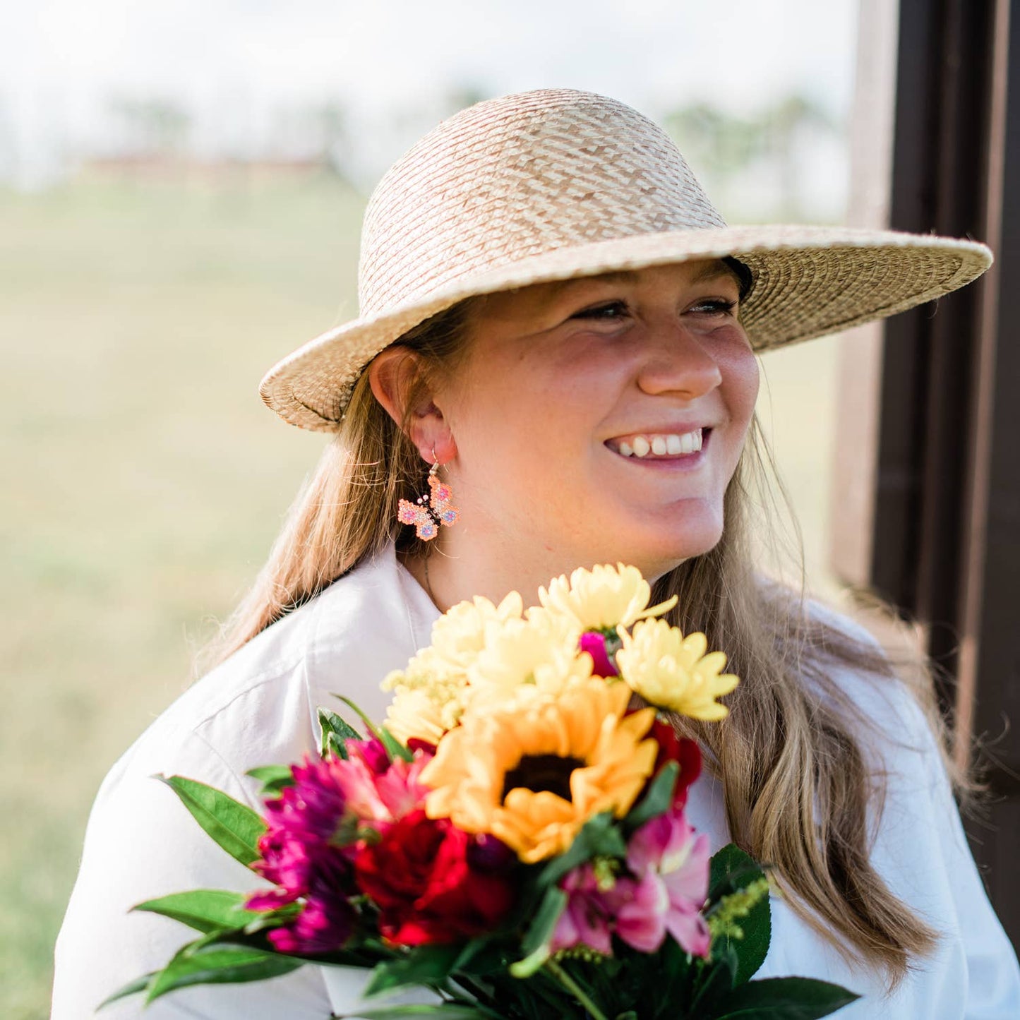 Small Butterfly Beaded Earrings