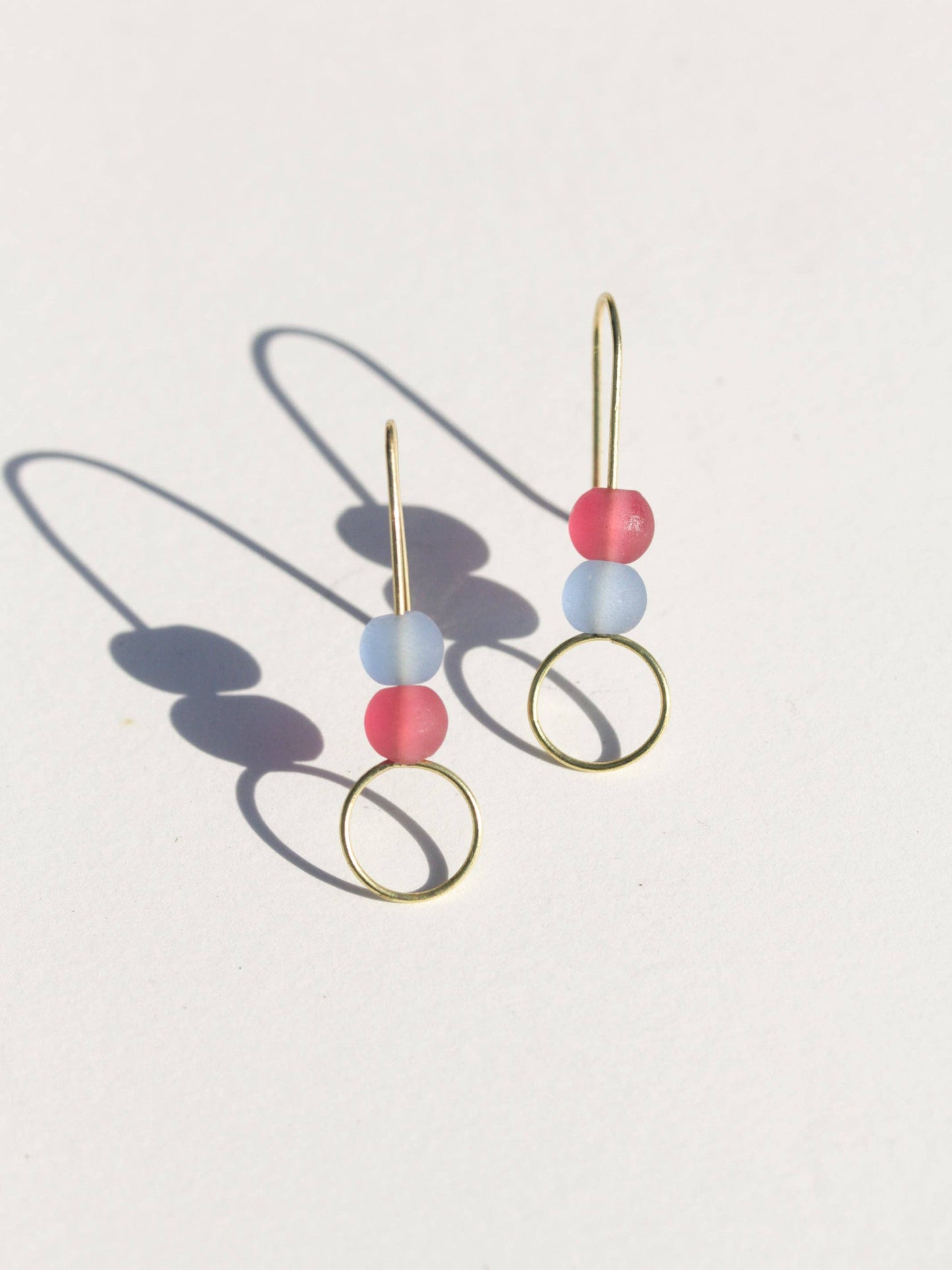 Rose Sea Glass Stack Earrings