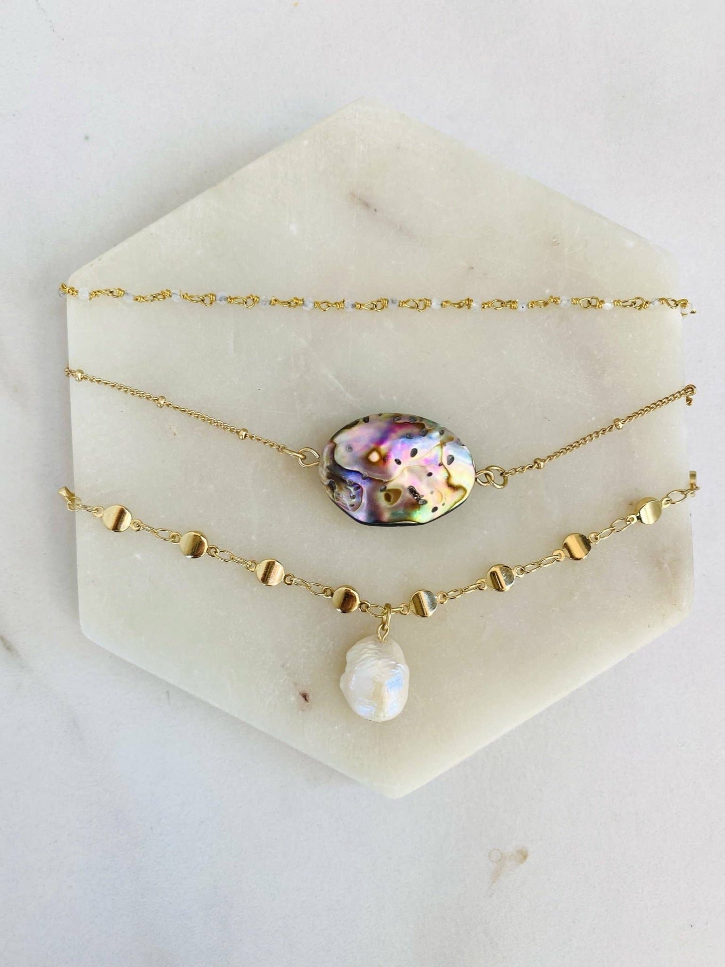 Bohemian Moonstone Rosary Necklace