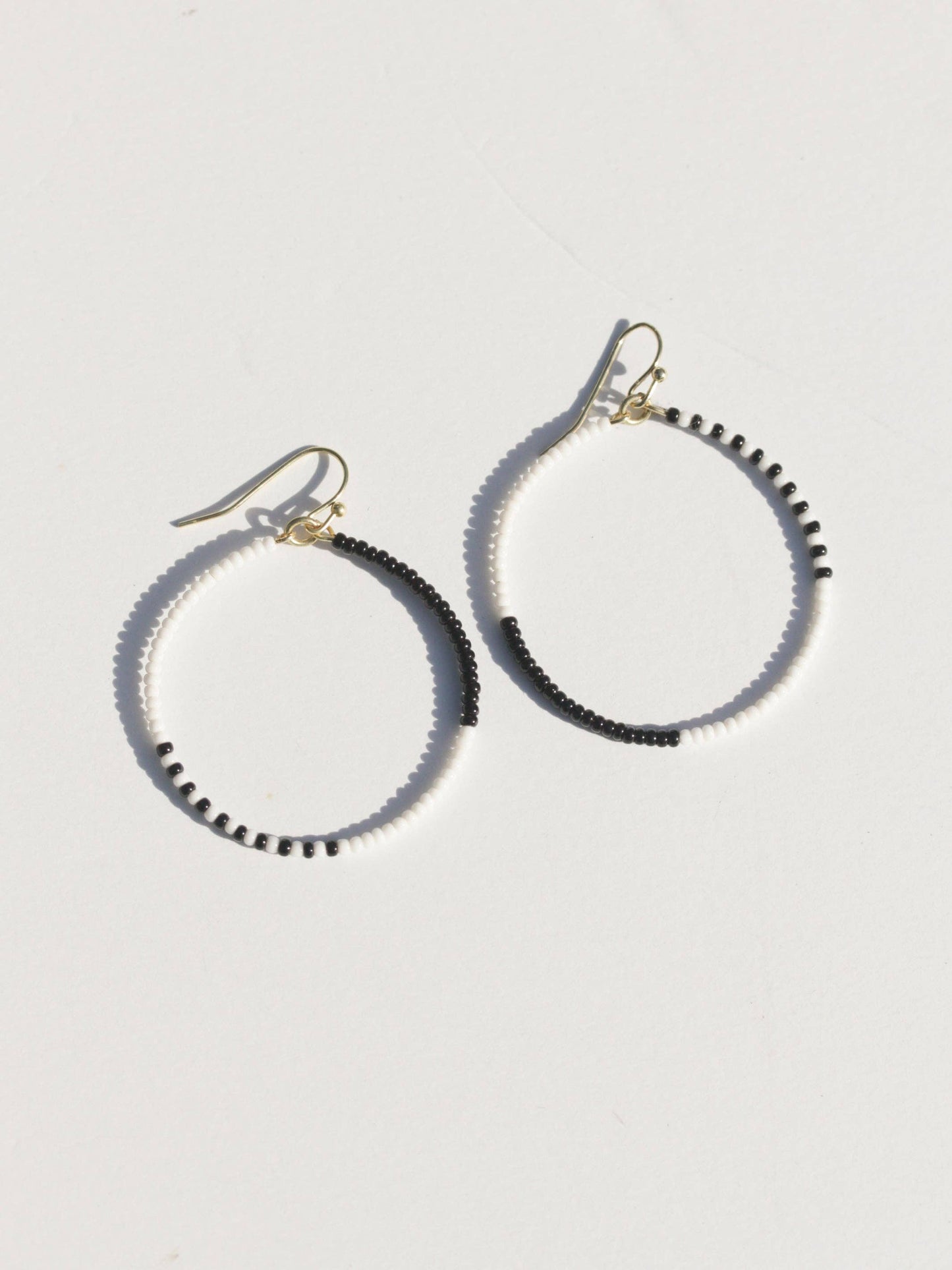 Monochrome Glass Beaded Hoops