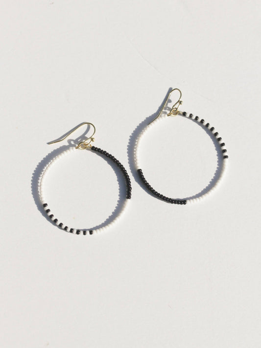 Monochrome Glass Beaded Hoops