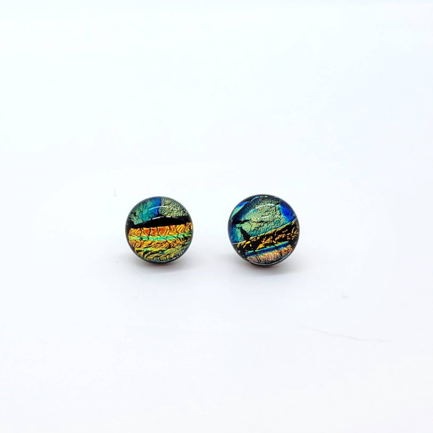 Horizon Dichroic Glass Stud Earring