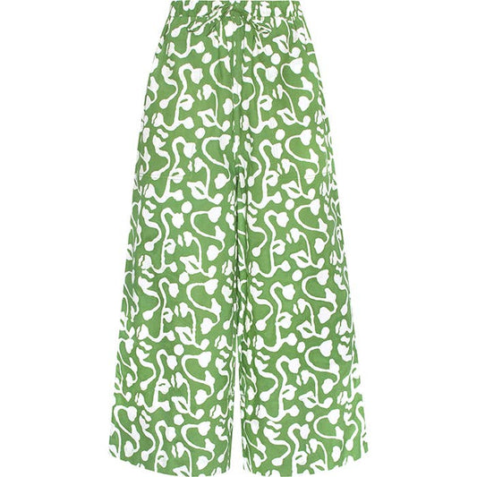 Trousers-Crop: Brambles - Olive-Organic: XL