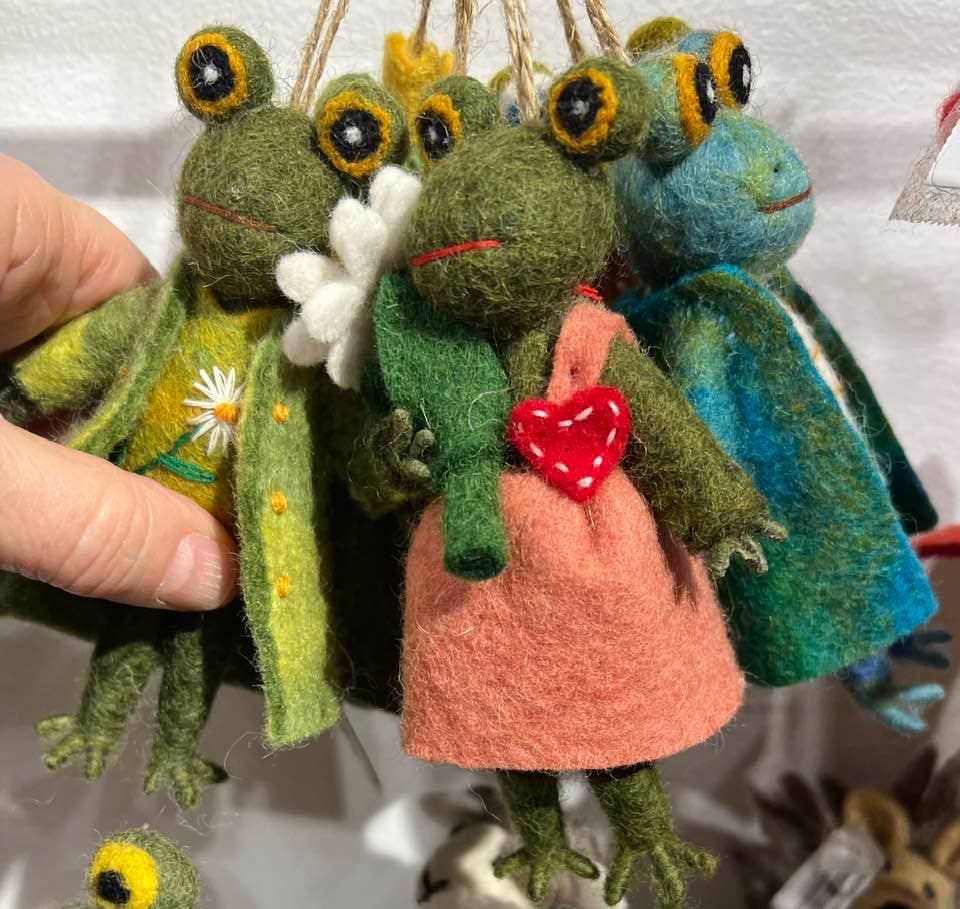 Dapper Frog Felt Ornaments