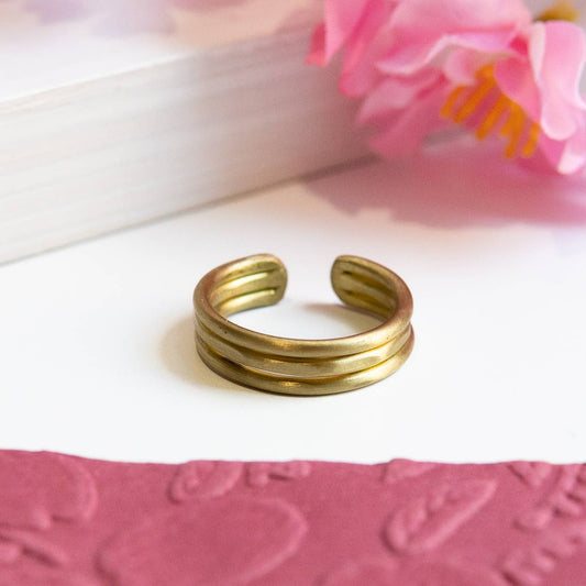 Gold Inlaid Trio Ring