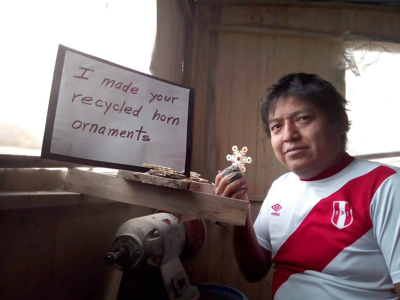 Snowflake Horn Ornament