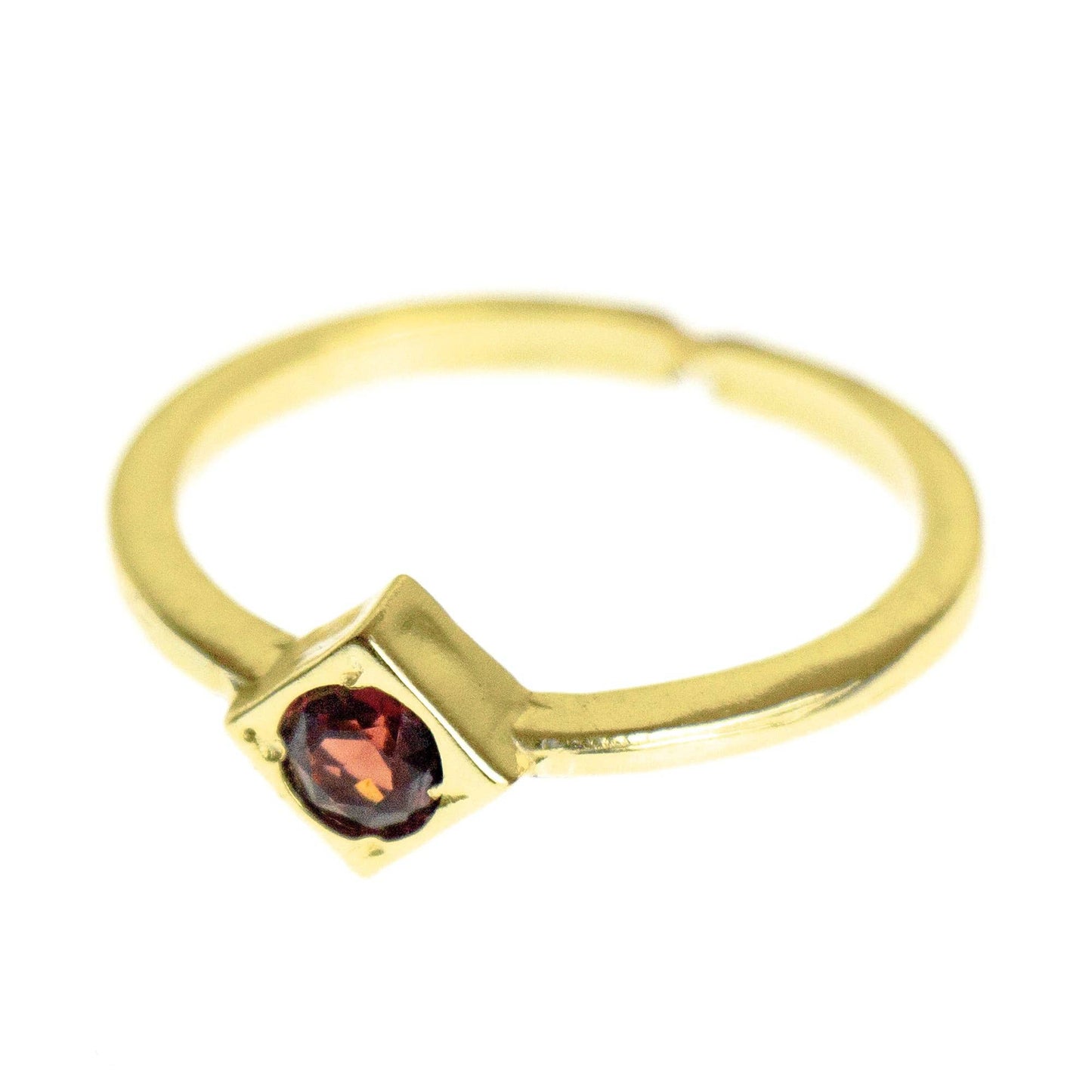 Garnet Brass Stackable Ring