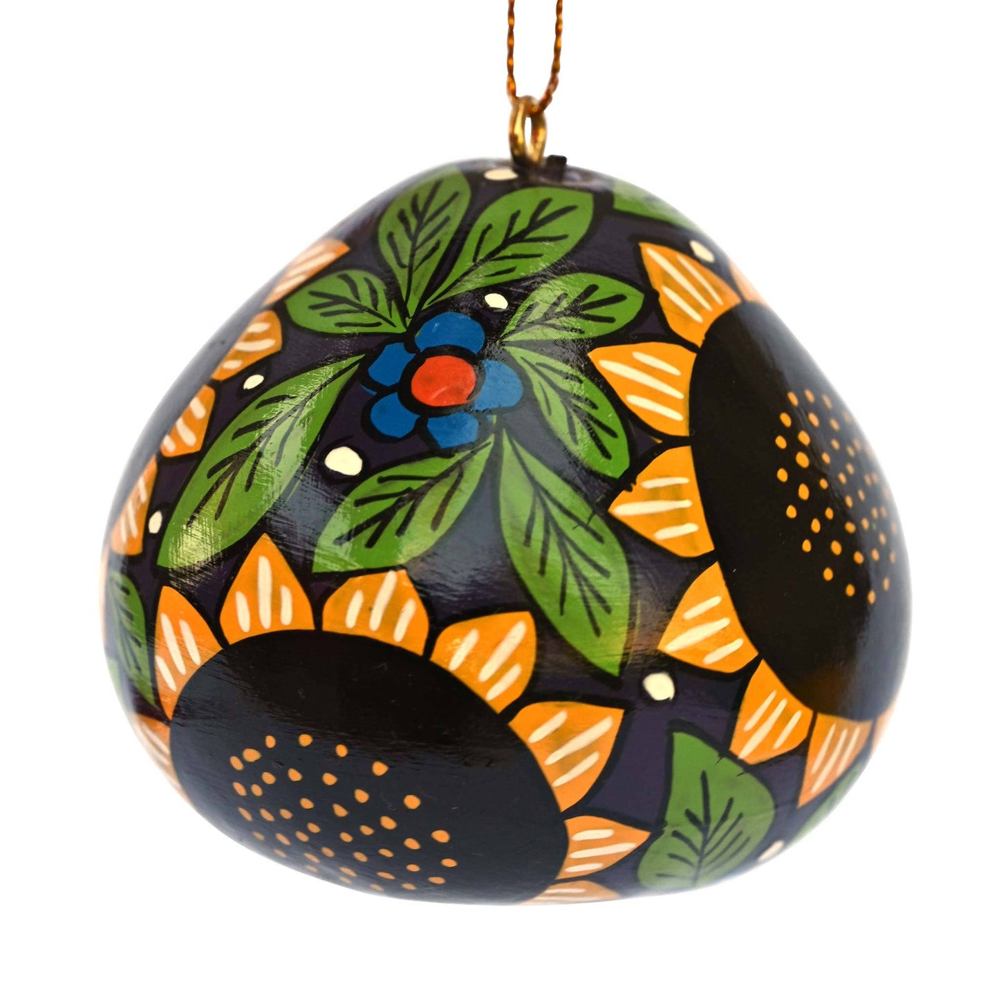 Sunflower Painted Gourd Ornament