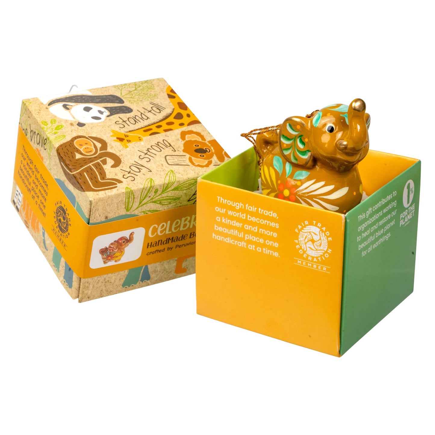 Elephant Confetti Ceramic Ornament