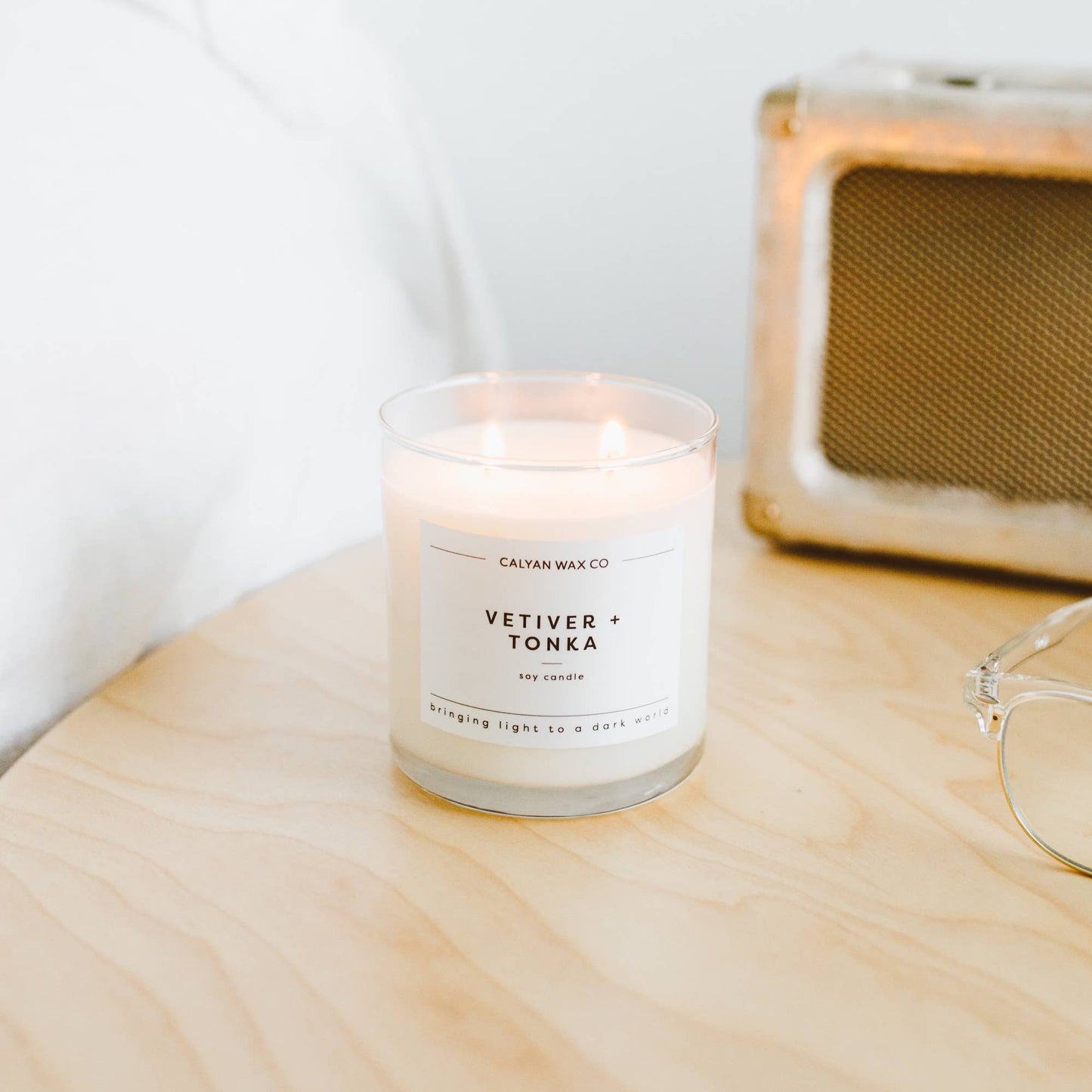 Vetiver + Tonka - Glass Tumbler Soy Candle