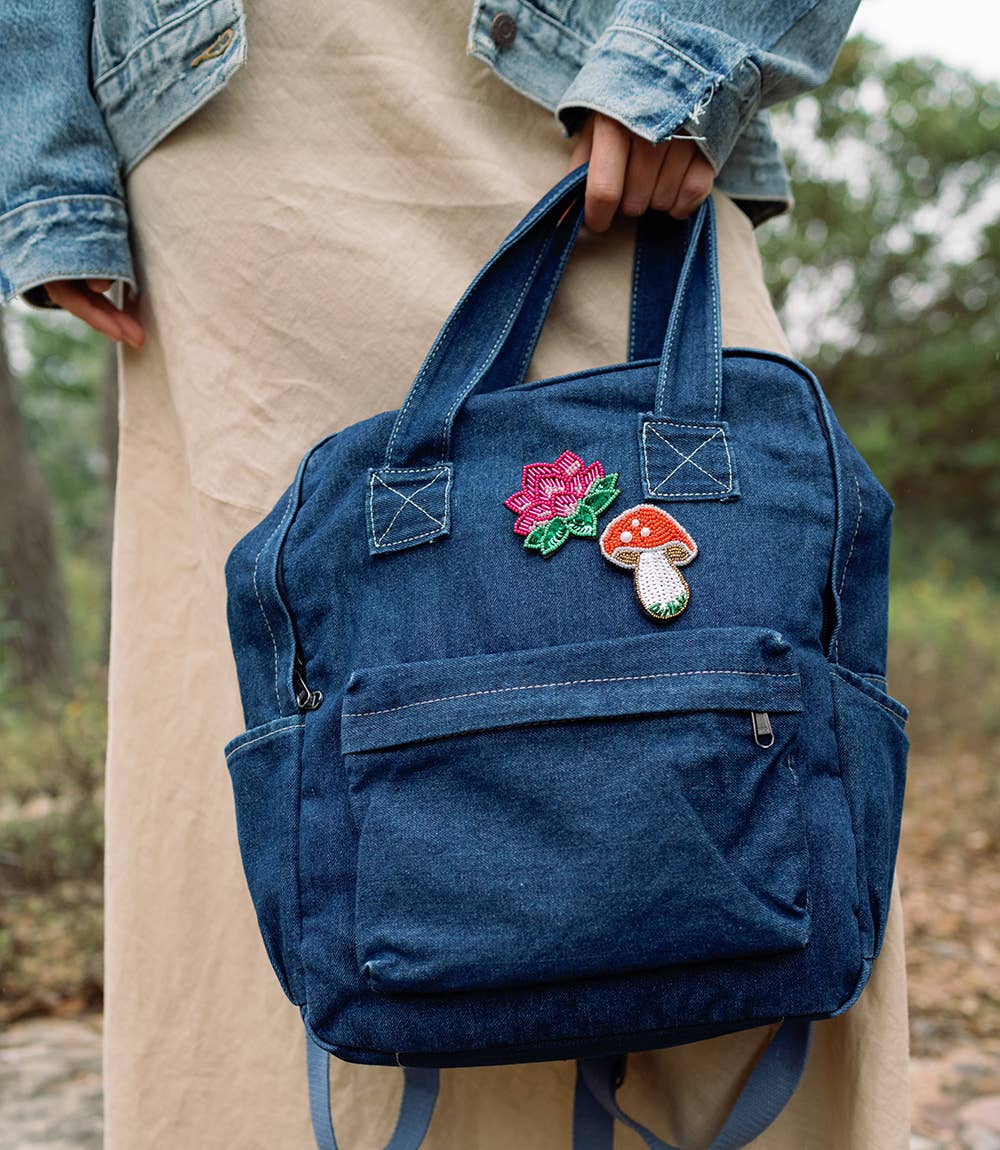 Bala Mani Beaded Mushroom Pin