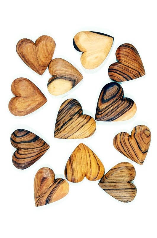 Mini Flat Wild Olivewood Heart