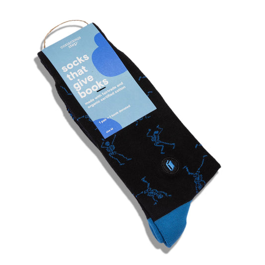 Socks that Give Books  (Black Skeletons)