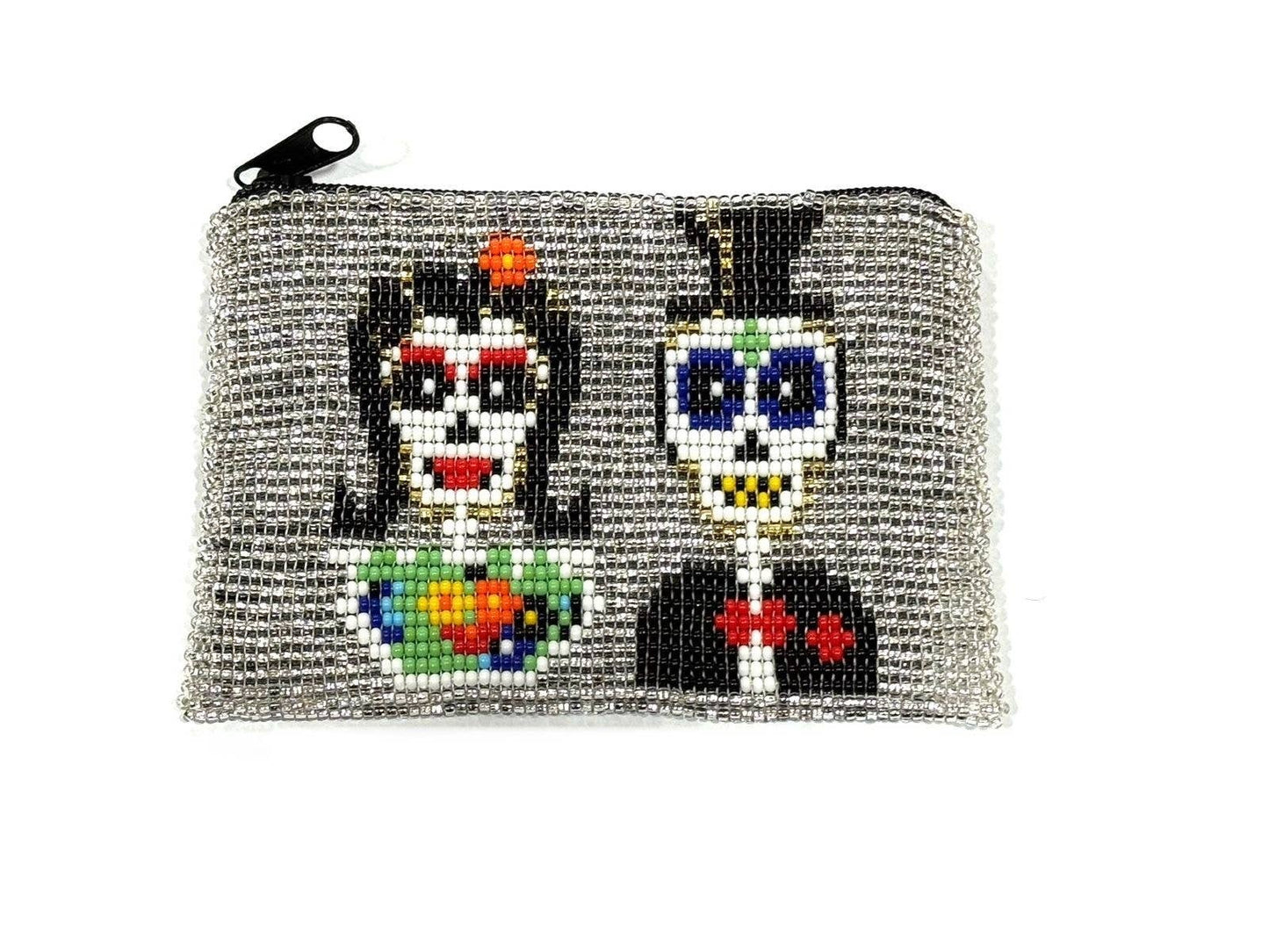 Day of the Dead  Beaded Coin Purse