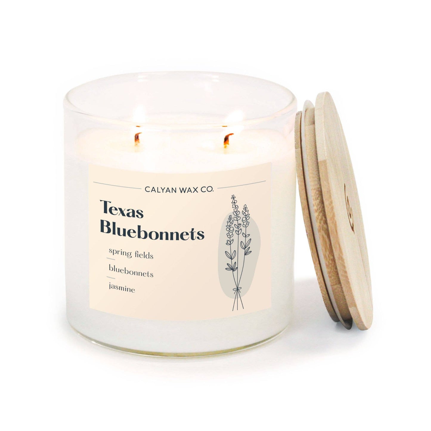 Texas Bluebonnet - Clear Glass Tumbler Soy Candle