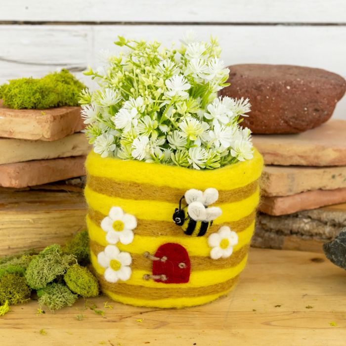 Honey Hive Felt Planter