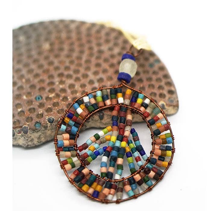 Beaded Peace Sign Ornament