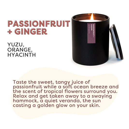 Passionfruit + Ginger - Matte Black Tumbler Soy Candle