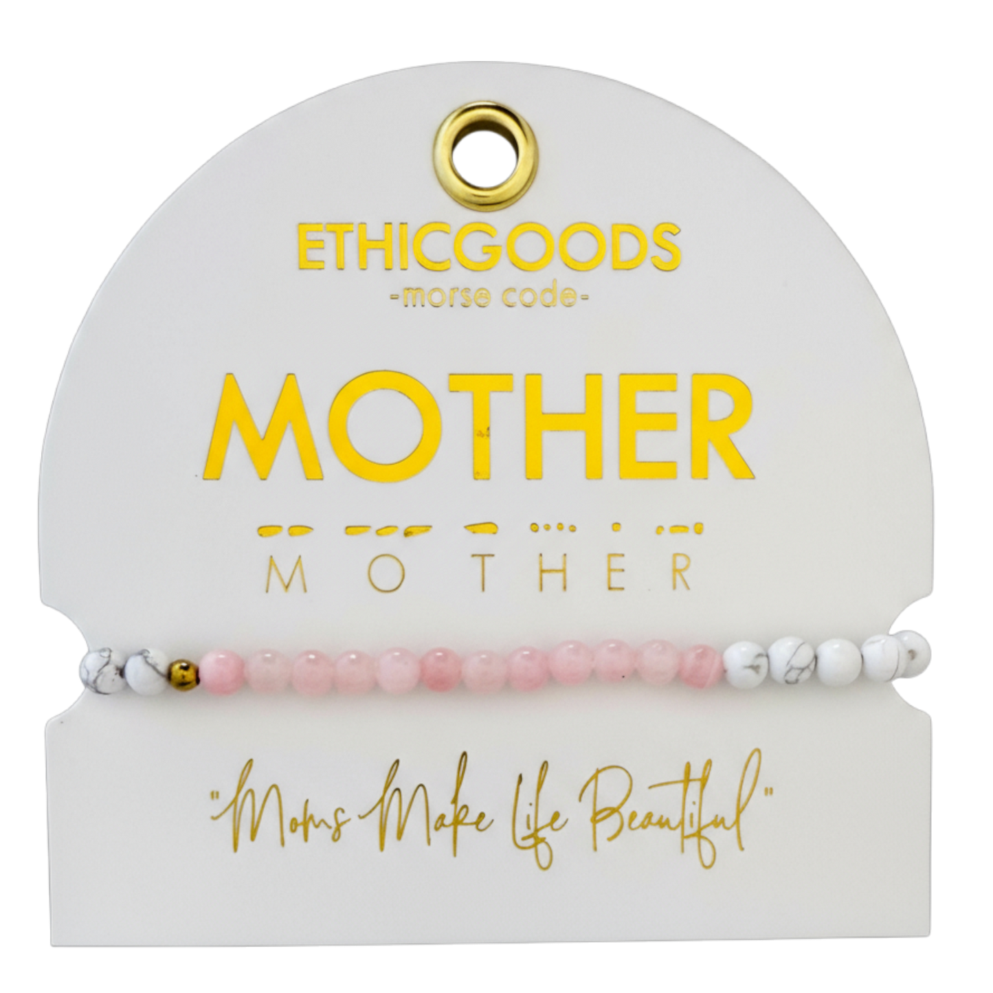 Morse Code Bracelet | MOTHER: Light Pink & Marble