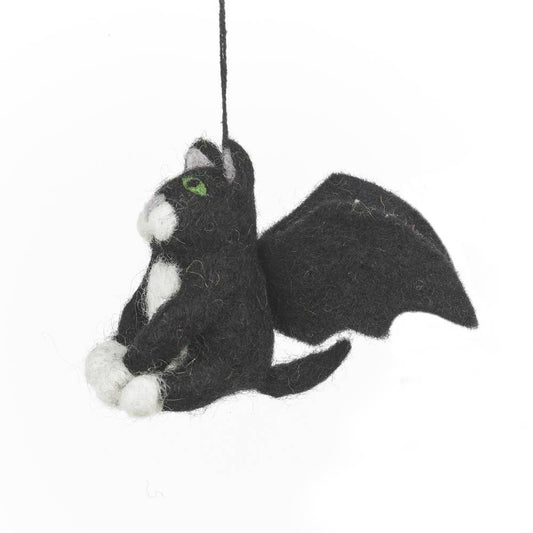 Handmade Felt Batty Catty Hanging Felt Ornament