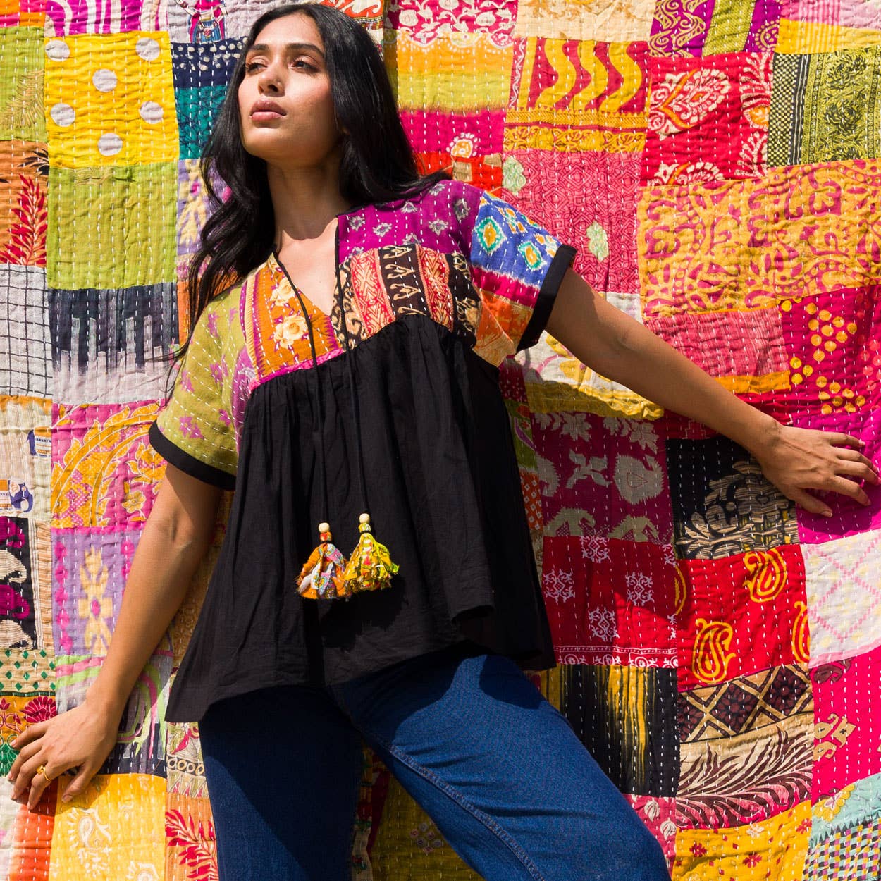 Cotton Kantha Tunic Top