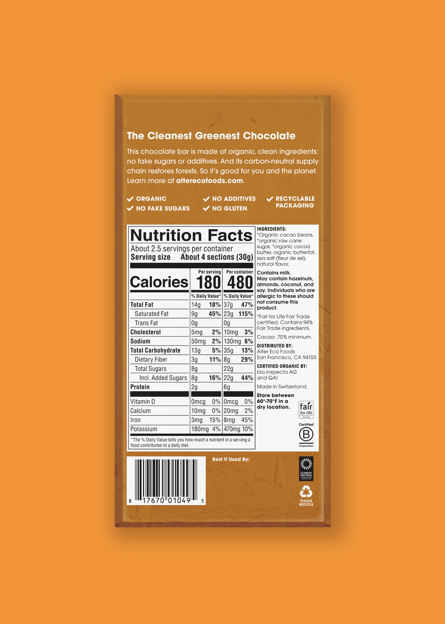 Dark Salted Brown Butter Chocolate Bar