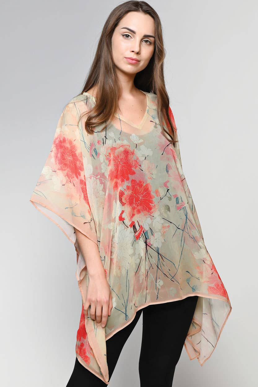 Kumari Cupro Tops: Navy Multi