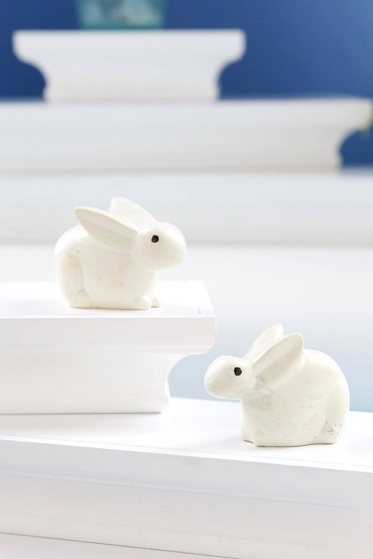 Natural Soapstone Baby Bunny Rabbits