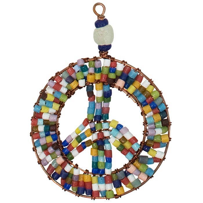 Beaded Peace Sign Ornament