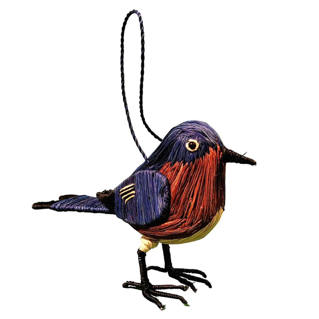 Blue Bird Woven Ornament