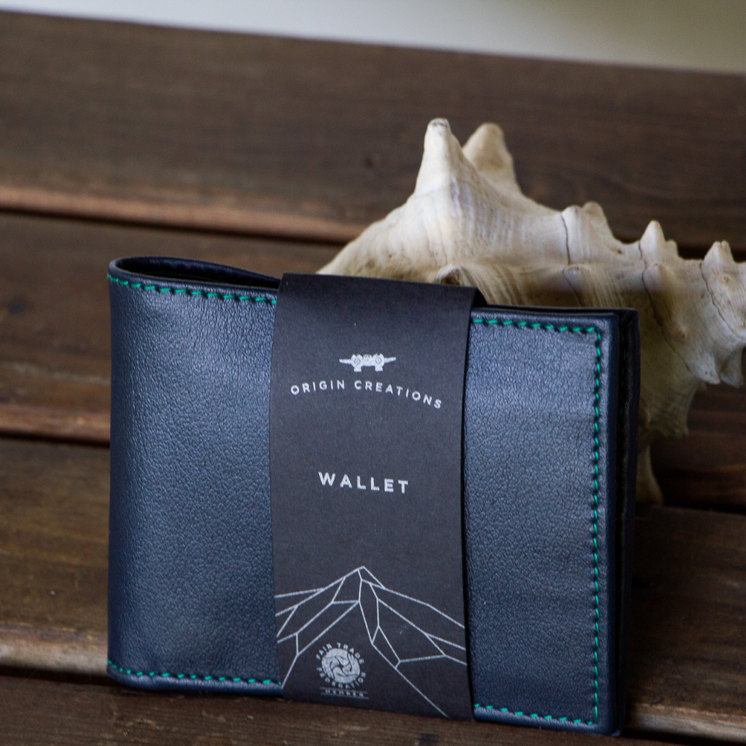 Ocean Navy Bifold Leather Wallet