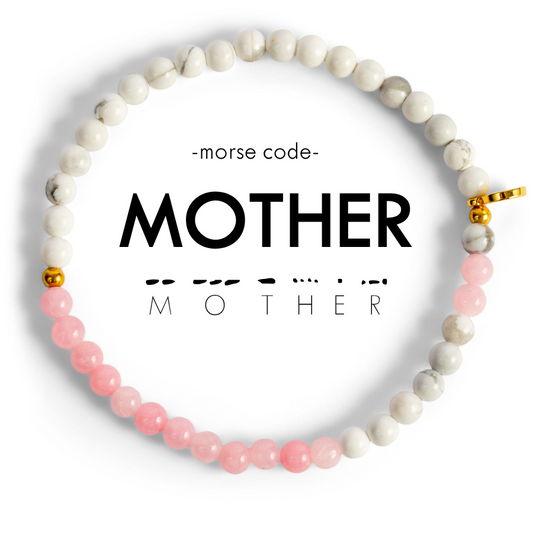 MOTHER Morse Code Bracelet in Jasper & Marble