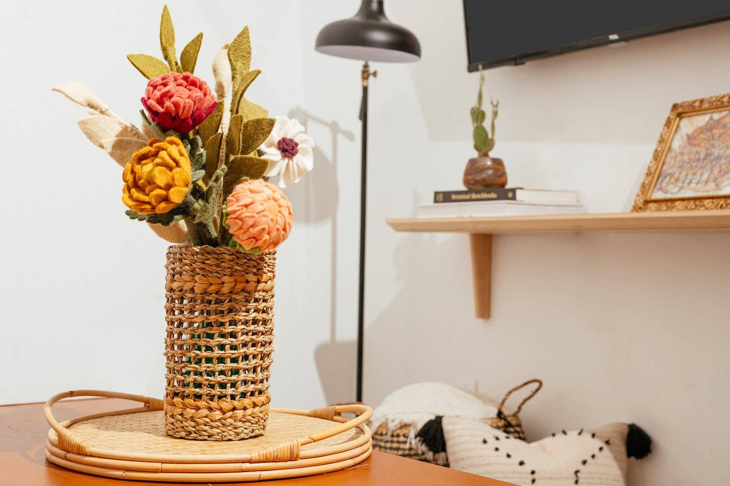 Woven Vase with Glass Insert