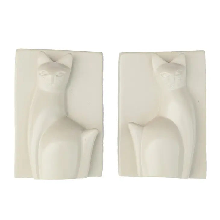 Natural Soapstone Cat Bookends