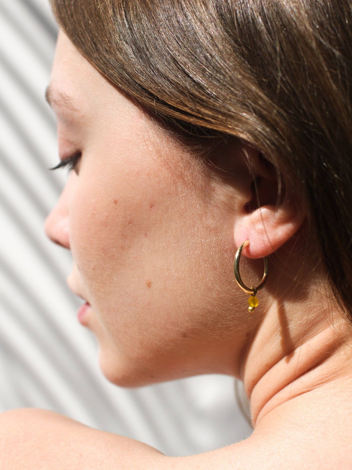 Sunshine Day Sea Glass Huggies