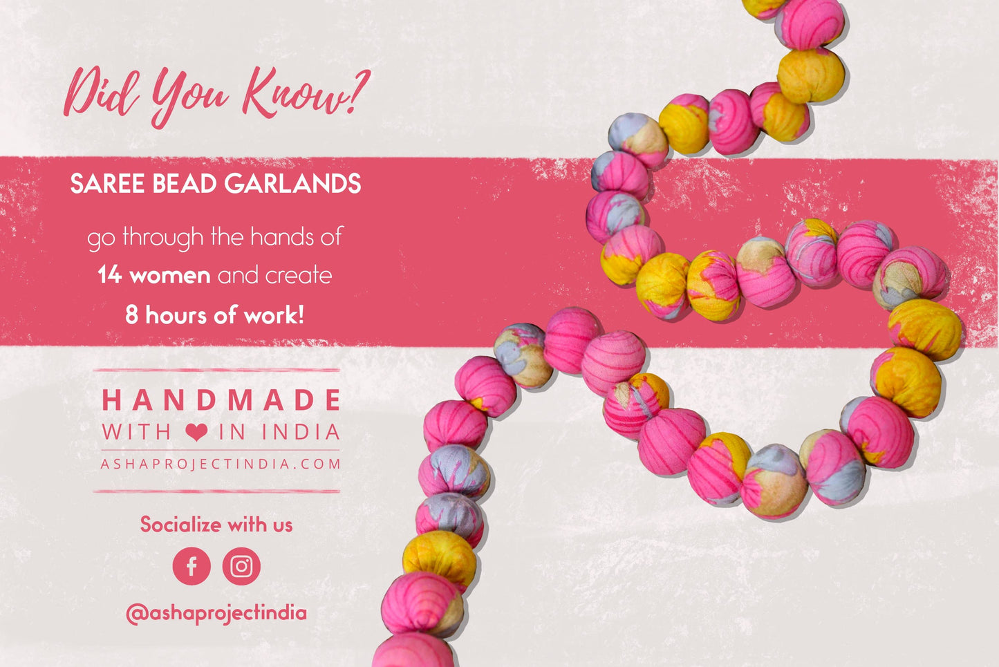 Christmas Sari Bead Garland (Red & Green)