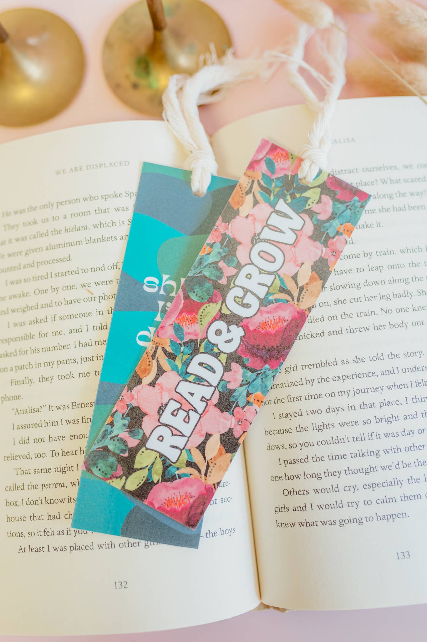 Peace & Justice are Intertwined Handmade Bookmark