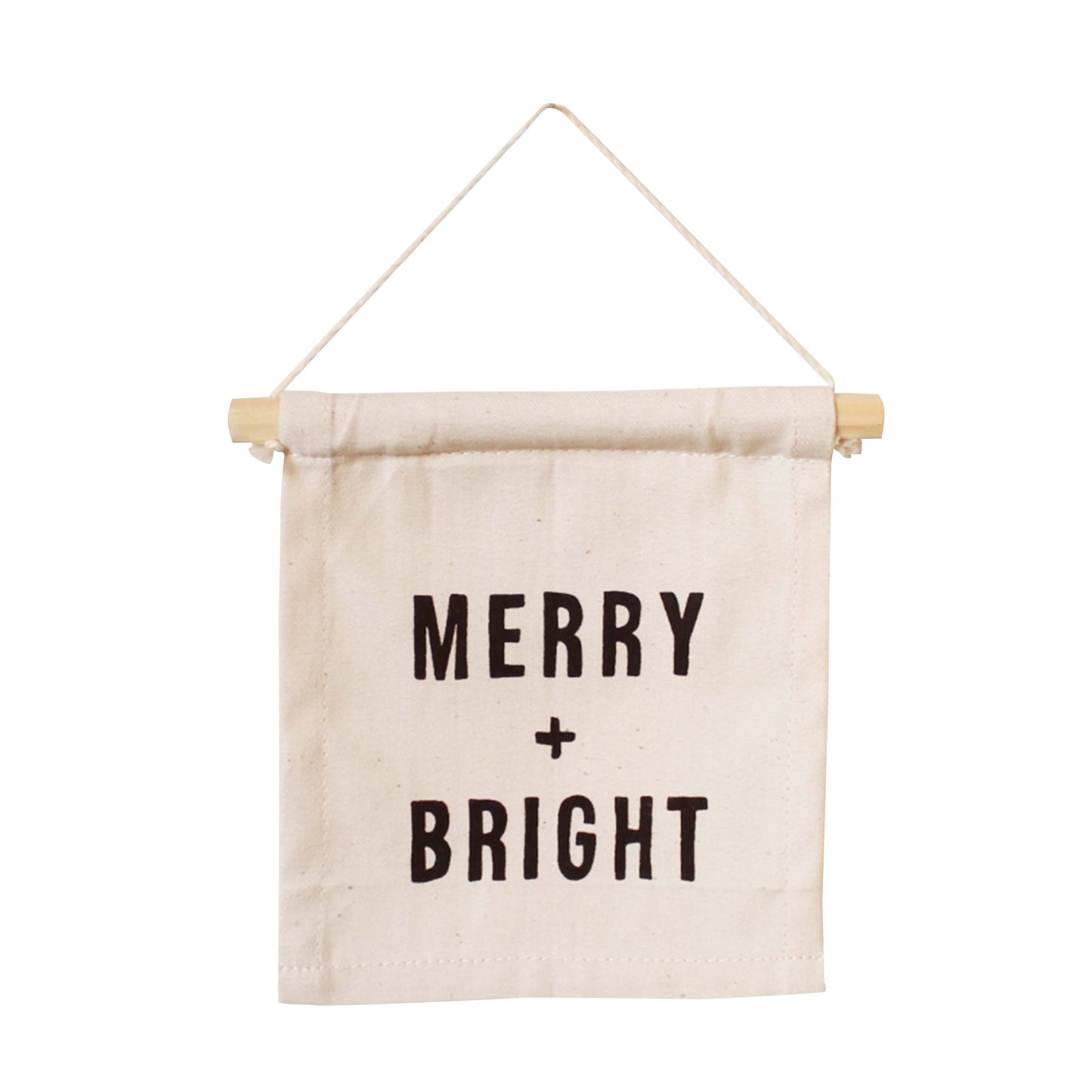Merry + Bright Canvas Wall Sign