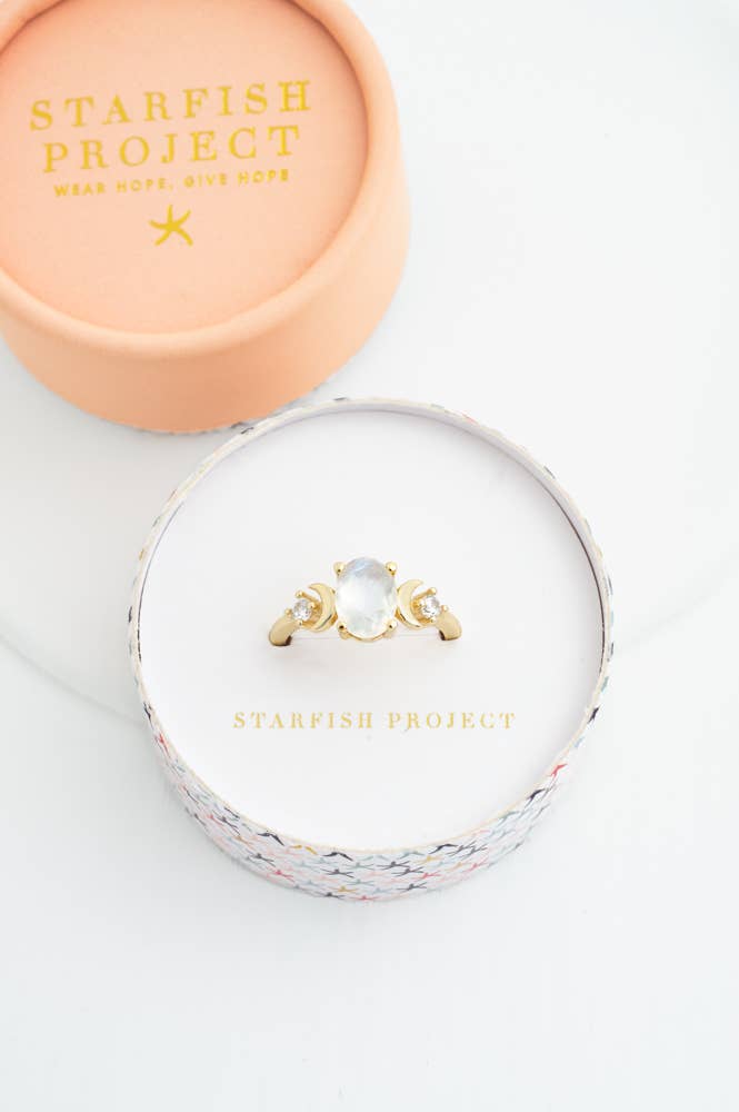 Starlight Moonstone Ring