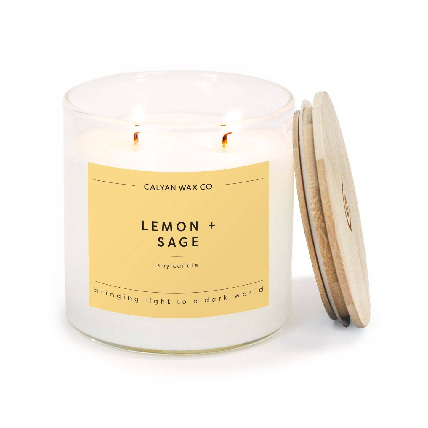 Lemon + Sage - Glass Tumbler Soy Candle