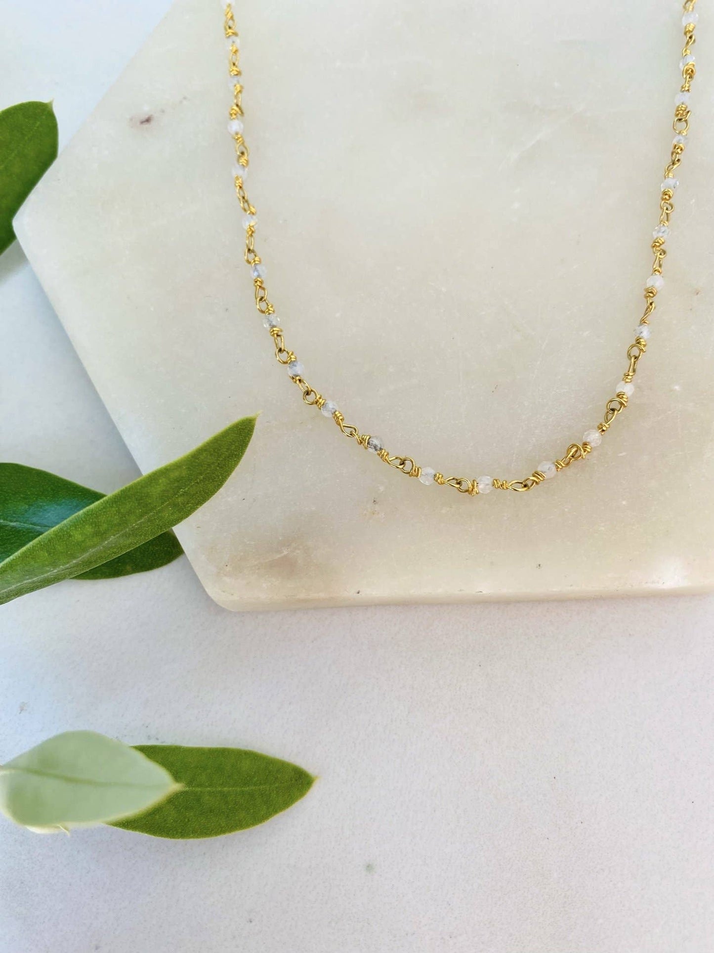 Bohemian Moonstone Rosary Necklace