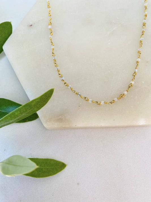 Bohemian Moonstone Rosary Necklace