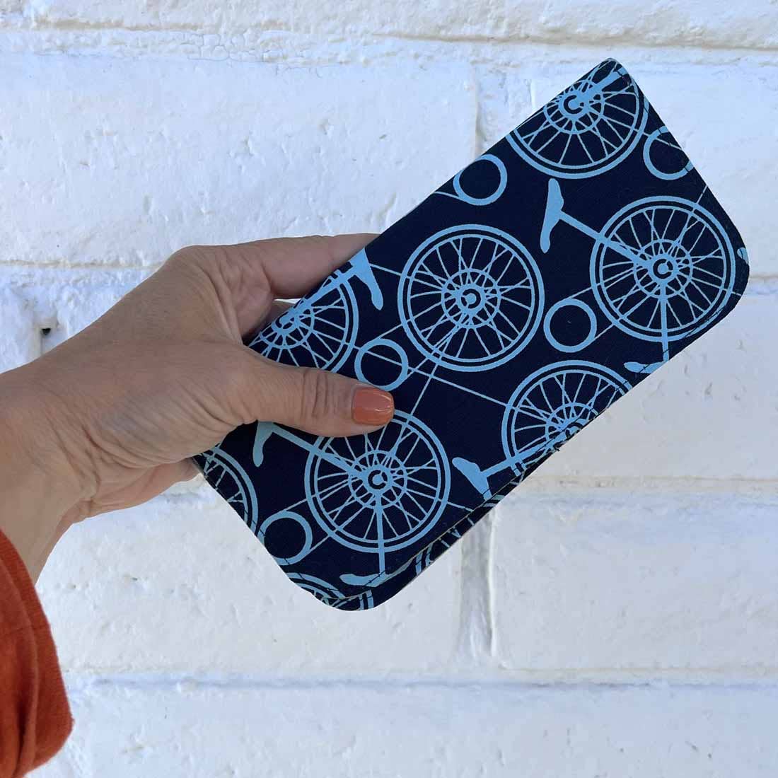 Blue Bikes Cotton Long Wallet