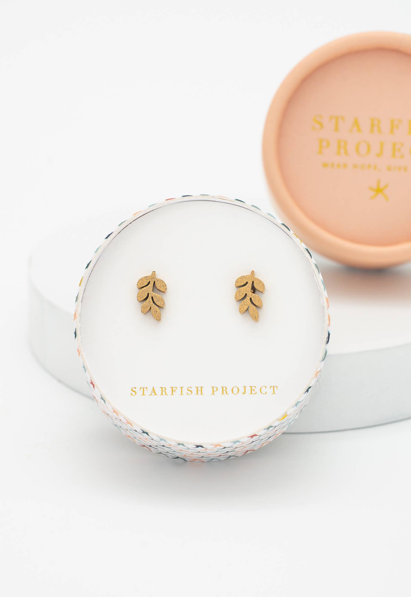 Frosted Rowen Gold  Stud Earrings