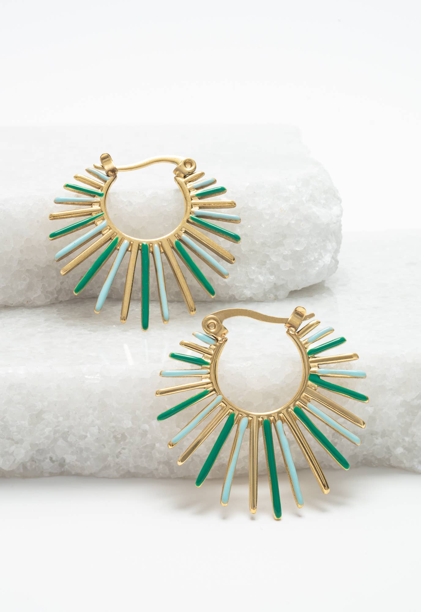 Radiant Rise Hoops in Mint