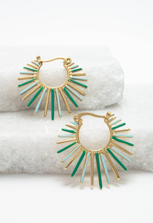Radiant Rise Hoops in Mint