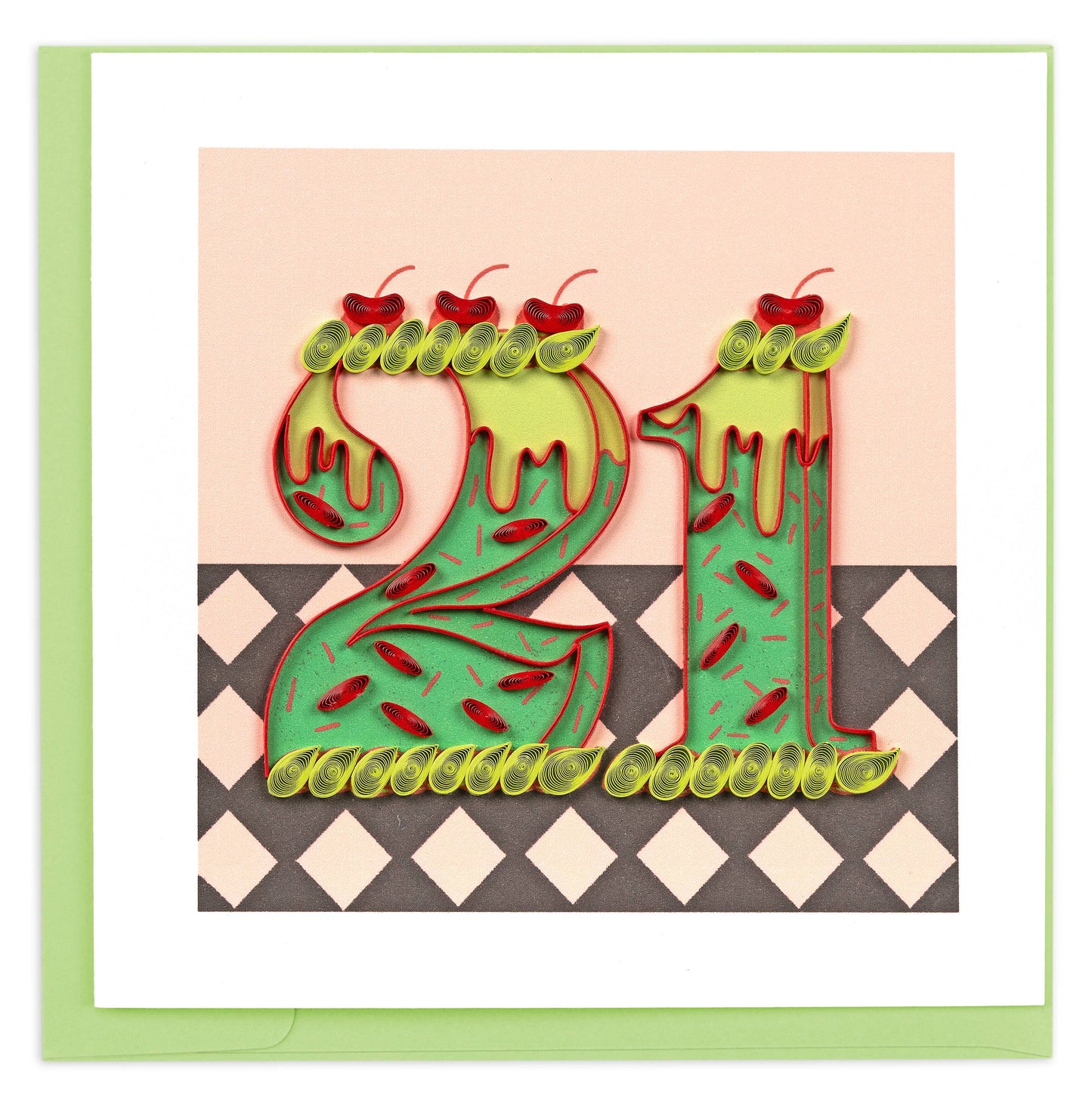 Quilled Birthday Milestone Greeting Card - 21